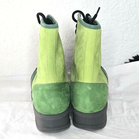 iRi Unisex Arom Nubuck Leather Lace-Up Boot in Green Size 42 NWOB Camel Vegan - Picture 4 of 7